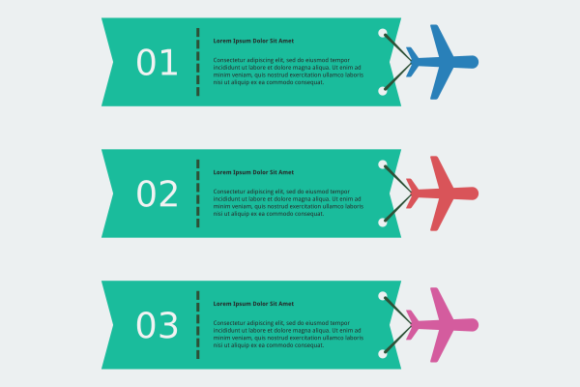Airplane and Ribbon Infographic Template for Branding & Packaging
