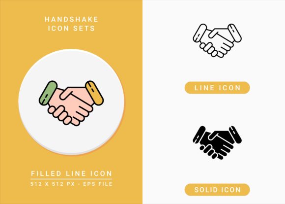 Handshake Icons Set: A Graphic Design Asset for Stronger Editorial Impact