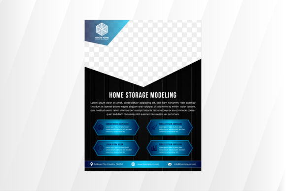 Home Storage Vertical Flyer Blue Black – A Versatile Print Template for Digital Sellers