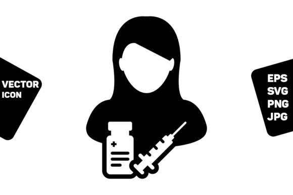 Medical Icon Vector with Vaccine Syringe: A Design Asset for Modern Content Creators
