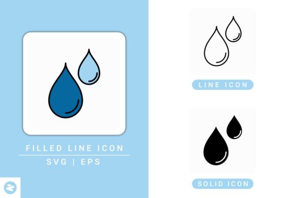 Water Drop Icons Set: A Versatile Graphic Design Asset for Digital Sellers